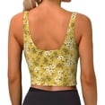 thumbnail image 3 of Vsdgher Flower Print Women Sleeveless Athletic Tank Top Built-in Bra Camisole Sports Vest for Yoga Running Fitness Exercise with Removable Pads, 3 of 8