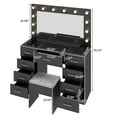thumbnail image 6 of Zimtown Makeup Vanity Desk with Large Mirror & Charging Station, Vanity Table with 9 Drawers & Visible Glass Top, Bedroom Dressing Table, Black, 6 of 11