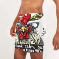 thumbnail image 6 of Dovford Mens Rooster Graphic Shorts Casual Streetwear Cool Basketball Shorts Running Workout Shorts with Pockets Drawstring Waist, 6 of 6