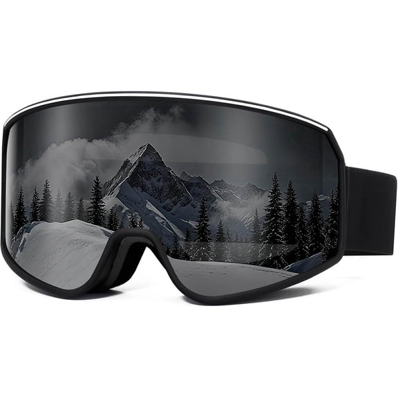 Ski Goggles OTG, Anti-fog UV Protection Snowboard Goggles for Snow Skiing