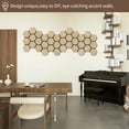 thumbnail image 3 of UNISOAR 29"x 23.8" 3D Hexagon DIY Acoustic Wall Paneling Natural Wood Veneer Decorative (Set of 4), 3 of 8