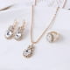thumbnail image 1 of Nvzi Conjunto de joyas de diamantes de imitación con forma de gota de agua a la moda, collar con colgante de gota de agua retro,conjunto de joyas para madre, novia, boda, blanco C, 1 of 4