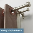 thumbnail image 3 of Heavy Duty Double Curtain Rods with Cylindrical Cap Finials - 72 to 144' Telescoping Rods, 1 Inch Front and 5/8 Inch Back - Matte Nickel, 3 of 14