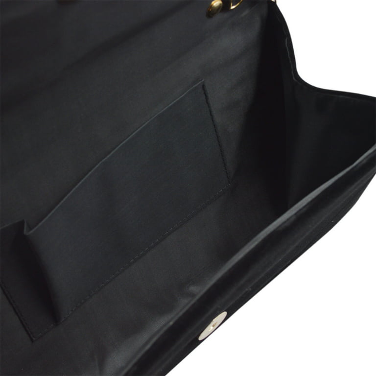 TrendsBlue Elegant Solid Color Velvet Clutch Evening Bag Handbag, Women's, Size: One size, Black