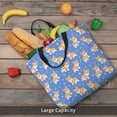 thumbnail image 5 of KLL Kawaii Corgi Pattern Aesthetic Tote Bag for Women Beach Bag Shopping Bags Shoulder Bag Reusable Grocery Bags, 5 of 7