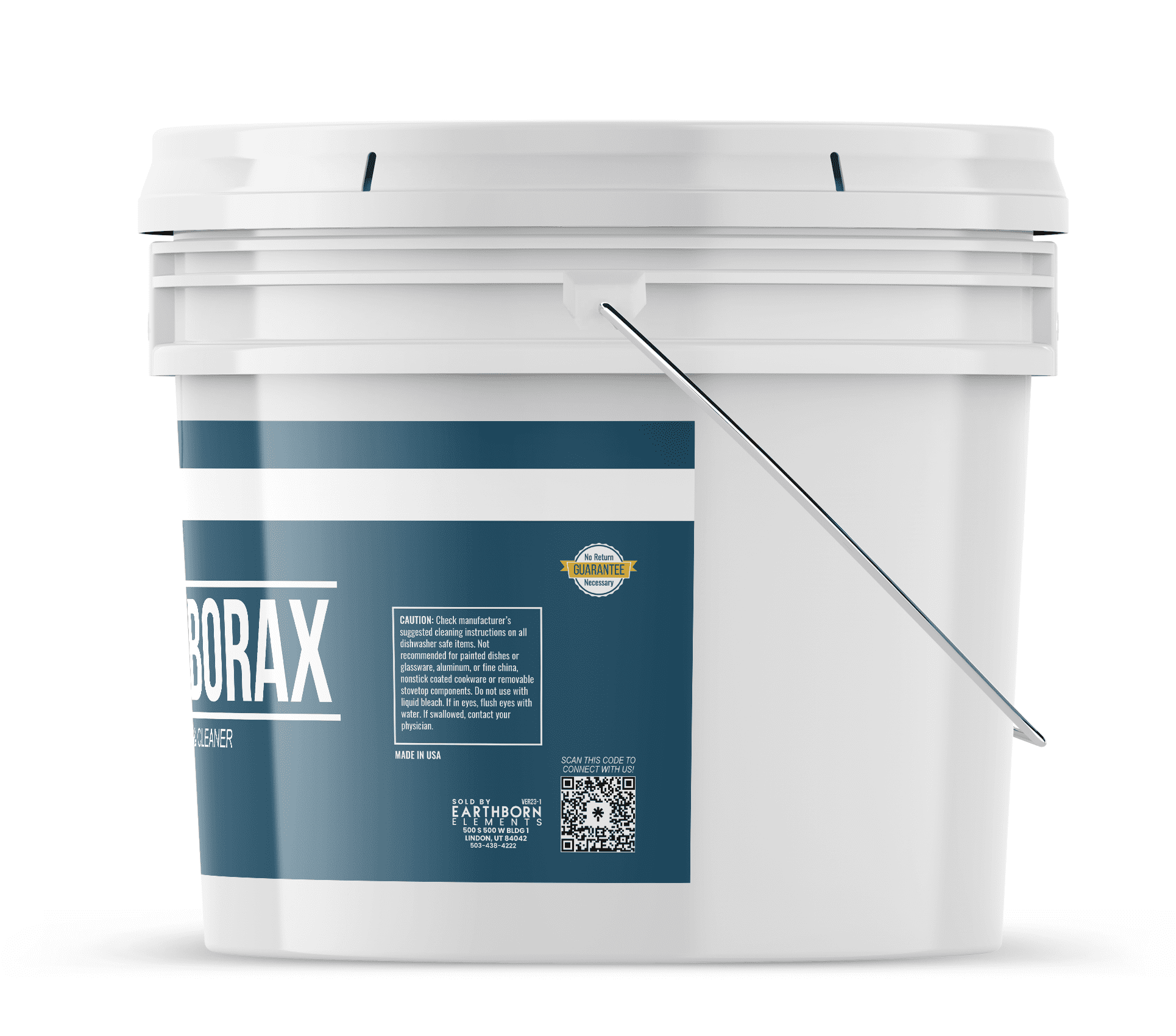 Earthborn Elements Borax Powder (1 Gallon) Multipurpose Cleaner & Detergent Booster Resealable Bucket