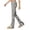 Black, variant on REDARER Women's Striped High Waist Flare Pants Fold Over Waistband Casual Stretchy Yoga Loungewear,M