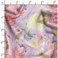thumbnail image 2 of Soimoi Velvet Fabric Leaf Floral Print Fabric by Yard 58 Inch Wide, 2 of 6