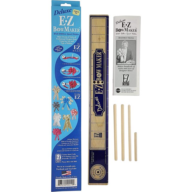 Deluxe EZ BowMaker - Bow Making Tool - Crafting Bowmaker - Professional Designer Bow Maker - DIY Wreath Bows, Hair Bows, And More