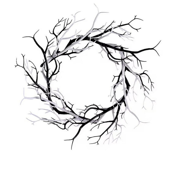 Halloween Decorations Outdoor, Hwkond Black Decoration Halloween Wreath, Artificial Halloween Front Door Wreath, Indoor Outdoor Home Party Wreath Up to 65% Off