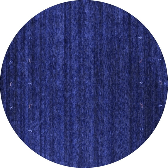 Ahgly Company Indoor Round Abstract Blue Contemporary Area Rugs, 8' Round