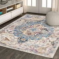 thumbnail image 3 of Snailhome 5' 2" x 7' 5"/ 6' 6" x 9' 5" Large Area Rugs Vintage Persian Foldable Carpet, Indoor Non-Shedding Non-Skid Area Rug (5 Styles,5 Sizes), 3 of 7