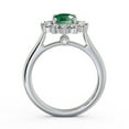 thumbnail image 3 of 1.55 Ct Unique Floral Halo Round Cut Emerald Gemstone Genuine Diamond Engagement Ring 14K White Gold Size 6, 3 of 7