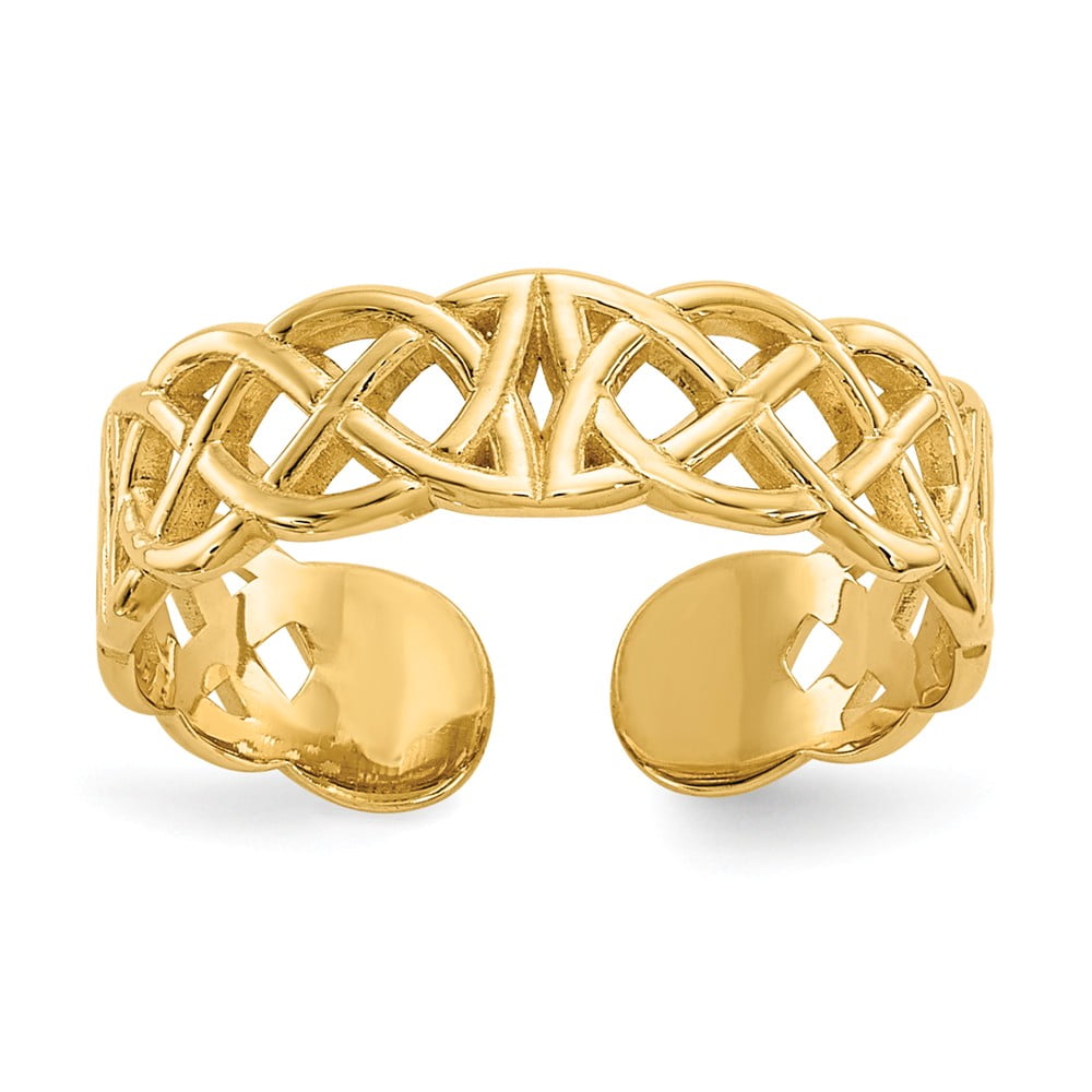 Real 14kt Yellow Gold Celtic Toe Ring; for Adults and Teens; for Women and Men