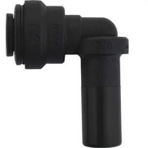 Push-Fit Elbow Fitting, 1/4 in Tube Size, Polypropylene, Black, 10 PK