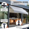 KFFKFF Patio Awning Retractable 6.5'x3.9' Outdoor Awning Sunshade Shelter 86"-122" Adjustable Height, Balcony Shelter for Patio, Garden