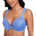 thumbnail image 1 of SHILIU-Women's Plus Size Full Figure Front Closure Underwire Lace Wide Strap Everyday Bra, 1 of 4