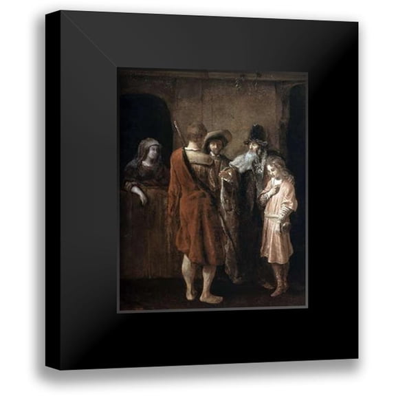 Fabritius, Carel 12x14 Black Modern Framed Museum Art Print Titled - Farewell of Benjamin