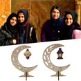thumbnail image 4 of Luna Eid Mubarak, Linterna Pintada Con Luna, Decoración De Mesa, Decoración Artesanal De Madera Multifuncional Duradera Scienceny HA044198-01, 4 of 6