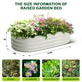 thumbnail image 3 of Danolapsi 2 Pcs 4.5x2x1ft Galvanized Raised Garden Bed Outdoor,Planters for Outdoor Plants,Open-Ended Base Planter Raised Boxes,Oval Metal Planter Box for Vegetables，Flowers，Fruits,Rubber Edge, 3 of 8