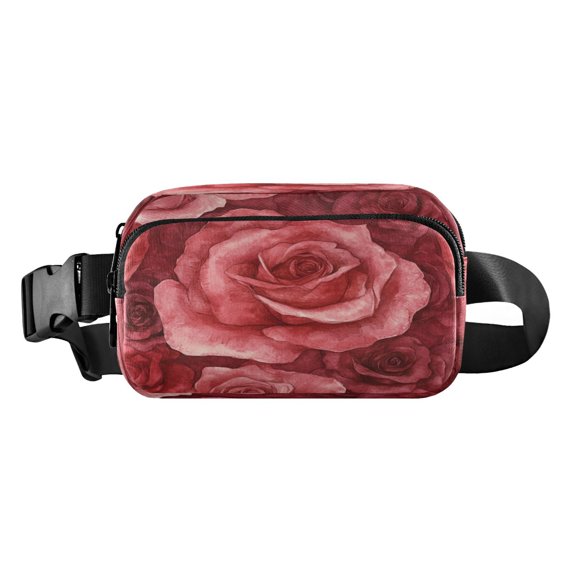 Fanny Pack Fashion Waist Packs Women's Waist Packs Men's Waist Packs Youth's Waist Packs Mobile Wallet Travel Shopping Running Hiking Fanny Pack Red Roses