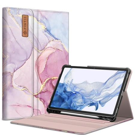 Fintie Case for Samsung Galaxy Tab S8/Tab S7 11 Inch (Model SM-X700/X706/T870/T875/T878) with Built-in S Pen Holder, Multiple Angle Portfolio Business Cover with Pocket Auto Sleep/Wake, Dreamy Marble