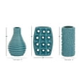 thumbnail image 4 of DecMode 5"W, 8"H Blue Ceramic Vase with Varying Patterns, Set of 3, 4 of 16