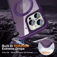 thumbnail image 6 of Case for iPhone 15 Pro Max 6.7 inch with 360°Rotatable Magnetic Ring Stand Compatible with MagSafe Lightweight and Translucent Matte Back Shockproof Protective Case Men Women Purple, 6 of 7