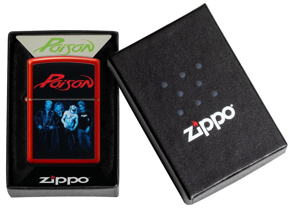 Zippo Poison Design Metallic Red Pocket Lighter