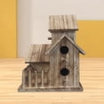 thumbnail image 6 of Bird House with Rod Creative Wooden Birdhouse for Garden Outdoor Courtyard, 6 of 10
