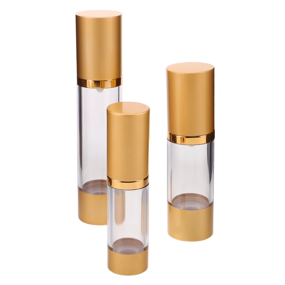 AURARMLET 3Pcs Golden Airless Lotion Bottles with Precise Dispensing Pump