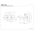 thumbnail image 2 of Kingston Brass KS3111AL Wall Mount Bathroom Faucet, Polished Chrome, 2 of 2