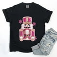 thumbnail image 3 of Pink Snowflake Nutcracker Patchwork Print - Women's Garment Dyed Graphic T-Shirt, 3 of 7