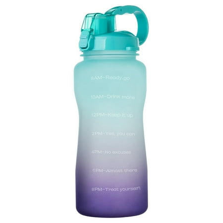 

Tritan Gallon Water Bottle 3.8L with Unique Timeline Measurements Goal BPA Free Sports Portable Gym Jug-B