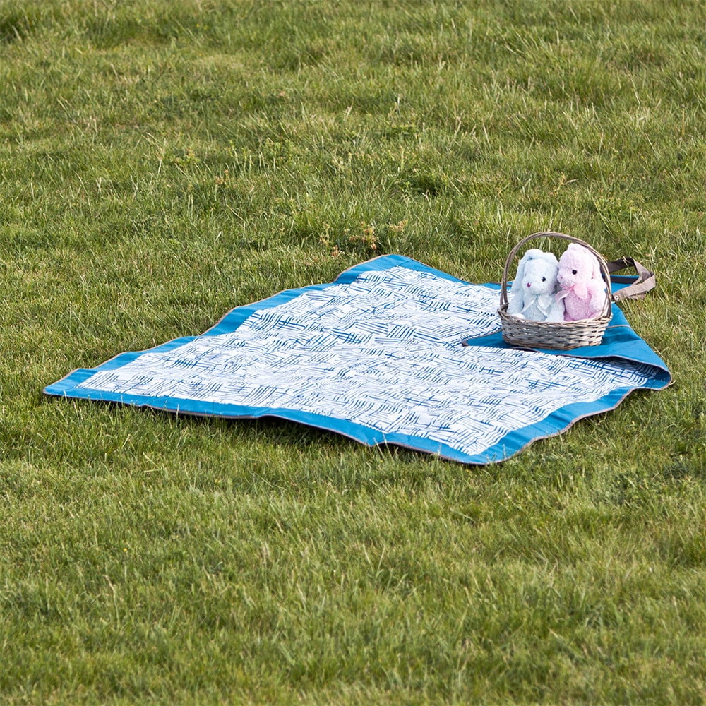 Lightspeed Outdoors Outdoor Folding Blanket Blue Weave