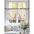 thumbnail image 4 of Easter Rabbits Sheer Curtains 54 Inch Length 2 Panels Set Window Treatments, Cute Bunny Eggs Butterflies Floral Leaf Beige Rod Pocket Semi Curtains for Living Room/Bedroom/Kitchen, 104"W x 54"L, 4 of 7