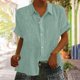 thumbnail image 1 of Fiudx Liquidación de Ofertas Flash Moda Mujer Casual Botón Blusa Manga Corta Camiseta Verano Tops, 1 of 6