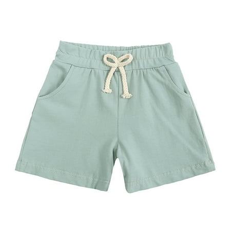

LYMAYTER Infant Unisex Sweat Shorts for kids baby Solid Color Five Pants Boys Girls Jogging Casual Shorts for 9 M-5 T
