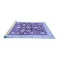 thumbnail image 2 of Ahgly Company Machine Washable Indoor Round Oriental Blue Traditional Area Rugs, 5' Round, 2 of 4