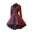thumbnail image 2 of Women Girls Gothic Dress Long Sleeve Multi Layered Classic Steampunk Dress Vintage Cosplay Renaissance Costumes 5XL, 2 of 3