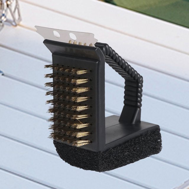Cepillo De Limpieza Para Herramientas De Barbacoa Limpiador de herramientas para barbacoa 3 en 1, alambre de cobre, cepillo Triangular, rejilla para parrilla, raspador de limpieza Sywqhk Para Estrenar