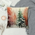 thumbnail image 2 of Creowell Watercolor Christmas Tree Pillow Covers - Red Green Xmas Pine Trees Decorative Pillow Cases for Winter Holiday Indoor Home Decor Couch Sofa Bed, 2 of 5