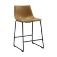 thumbnail image 4 of Walker Edison Full Back Faux Leather Counter Stools, Set of 2, Whiskey Brown, 4 of 16