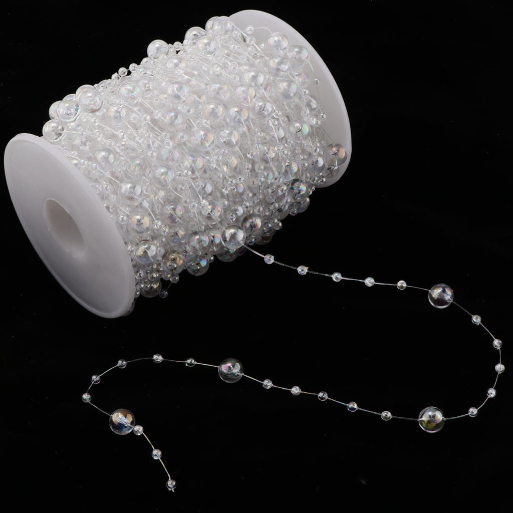 30m Plastic Beads String Garland Wedding Bouquet Headpieces Cake DIY Table Decor 