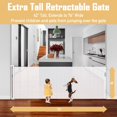 42" Tall x 76" Wide Retractable Baby Gates Extra Long Baby Gate for