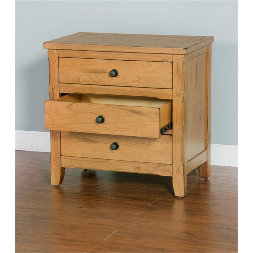 Sunny Designs Sedona 29" Petite Traditional Wood Night Stand in Rustic Oak
