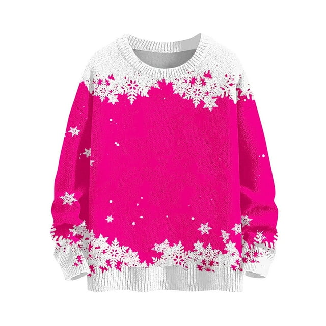 LIaqionyy Chandail de Noël pour Femmes Surdimensionné Col Rond Mode Automne Hiver