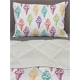 thumbnail image 3 of Ice Cream Comforter & Sham Bedding Set, Colorful Sketchy Drawn Summer Dessert on Cone Delicious Vanilla Print, 3 pcs Duvet Set Microfiber Filling Quilt, 5 Sizes, Multicolor, by Ambesonne, 3 of 4