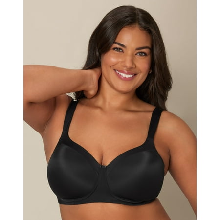 Women s Playtex US4824 Shape Lined Balconette Wirefree Bra (Black 44C)