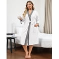 thumbnail image 3 of Ekouaer Plus Size Robe for Women Waffle Knit Bathrobe Short Lightweight Kimono Robes with Pockets Maternity Robe, 3 of 6